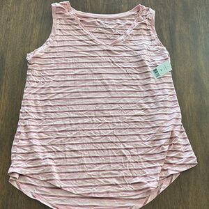 Dip Pink and White Striped Tank Top